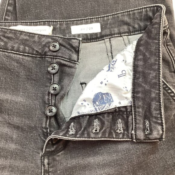 Pilcro & The Letterpress Anthropologie Womens 29 Button-Fly Wide Leg Jeans Black - Picture 13 of 15